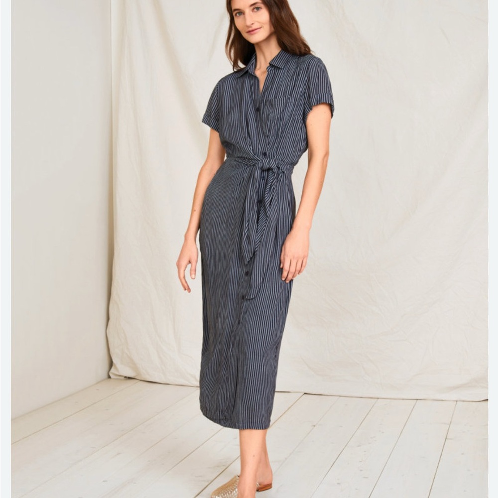 Garnet Hill Anya Side Button MIDI Straight dress Size 6